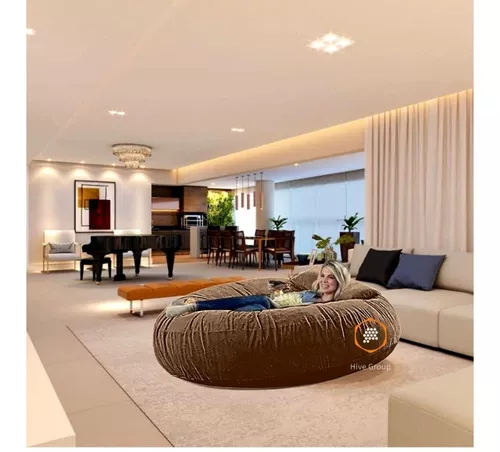 Cama grande de gamuza doble de 120 x 50 cm con acolchado marrón para sala  de estar