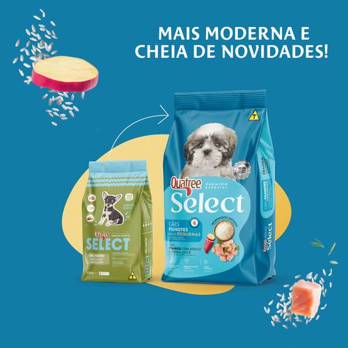 Alimento Cachorro Quatree Select Filhote Sabor Frango e Arroz 1kg