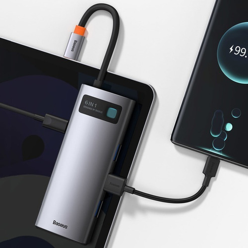 Hub Adaptador Usb 3.0 Hdmi 4k Red Usb C Pd Zapatilla Baseus