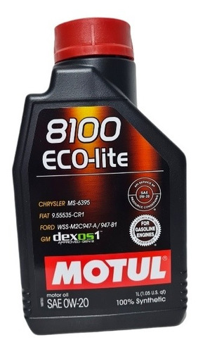 Aceite 0w20 Full Sintetico , Marca Motul 8100 Eco-lite 