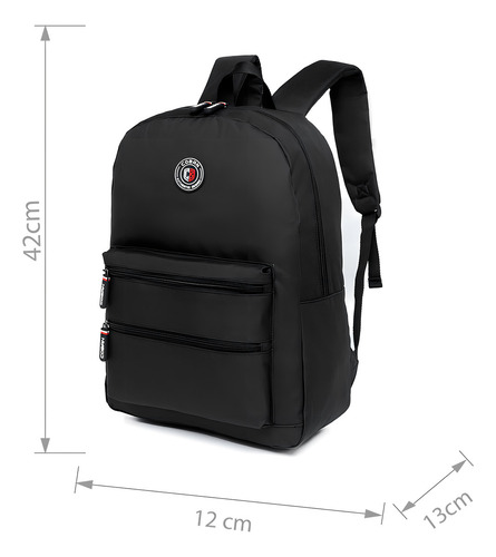 Mochila Unissex Escolar Casual Faculdade Desenho Do Tecido Liso Cor Preto Coban