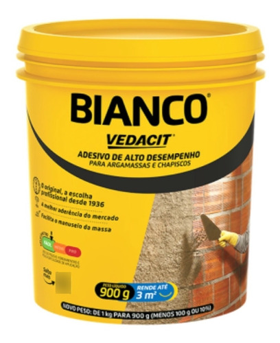 Bianco Adesivo Para Argamassa E Chapisco 900 G Vedacit