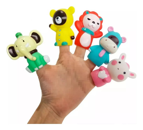 Titeres De Dedo X5 Finger Puppet Animales De Goma Para Jugar