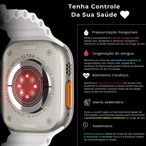 Smartwatch Relógio Inteligênte Pedômetro Monitor Bluetooth