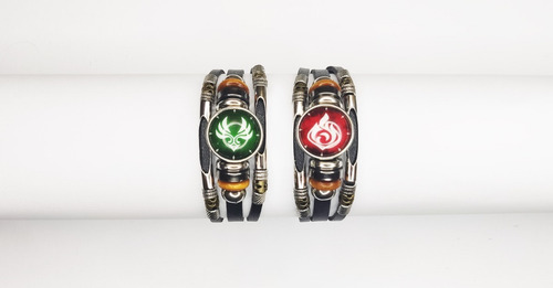 Pulsera Genshin Impact Brillante Elemento Pyro Y Anemo
