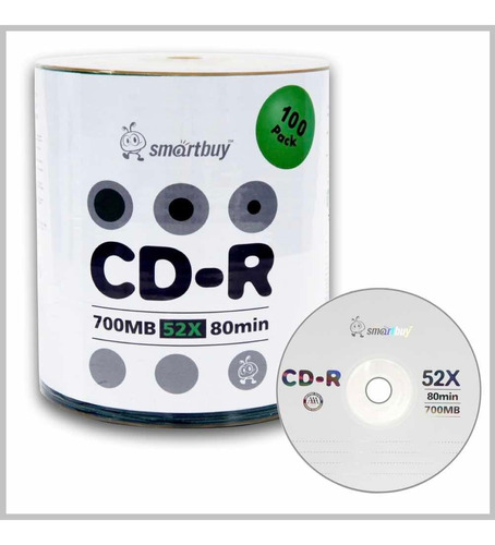 Cd Virgen Smartbuy Original 700mb 80min Velocidad 52x 100