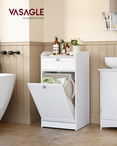 Mueble De Lavandería Para Baño Vasagle Con 1 Cajón Y 1 Cesto