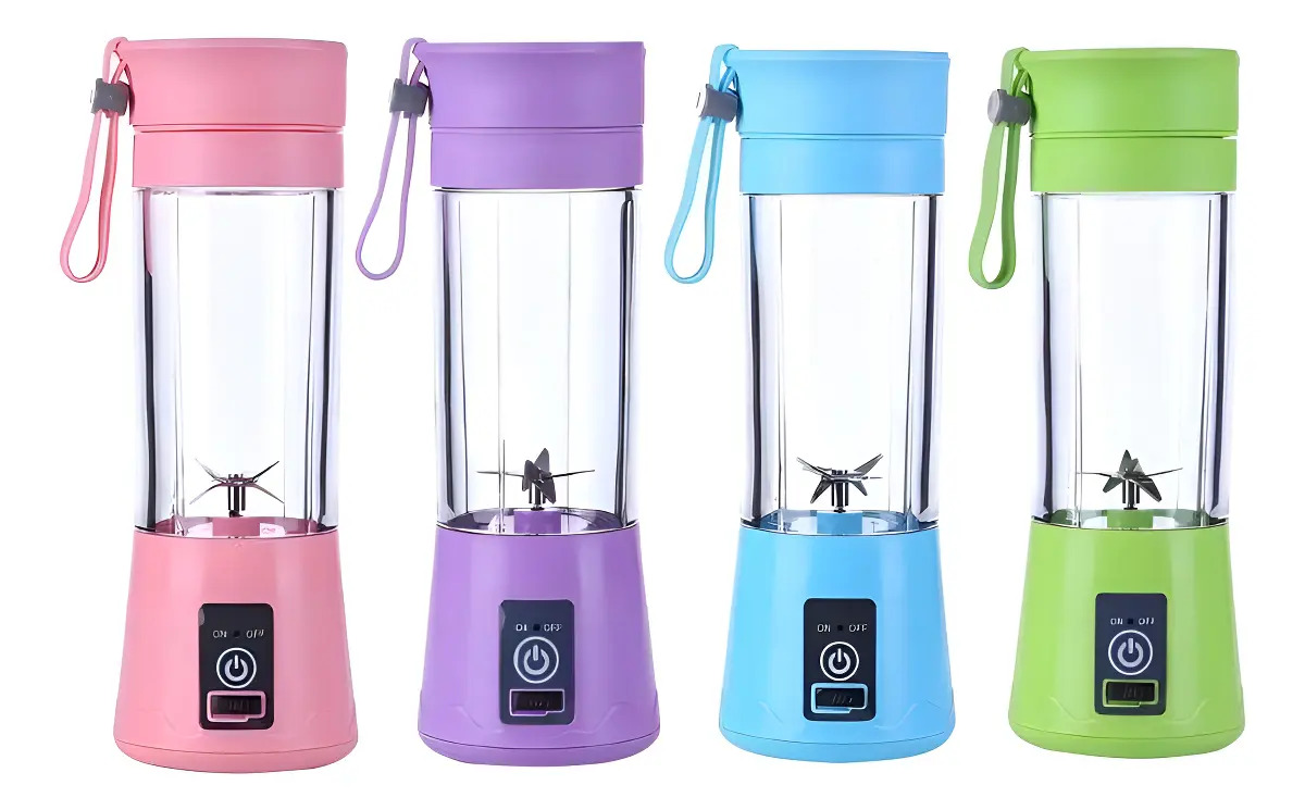 Mini Liquidificador Portátil USB 380ml 6 Lâminas Aço Verde