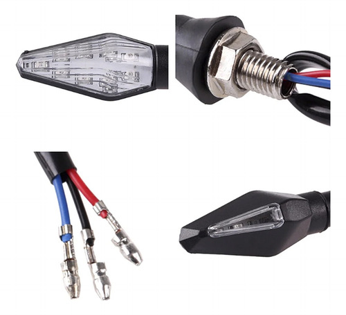 4pz Direccionales Led Moto Bicolor Secuencial Alto Brillo D1