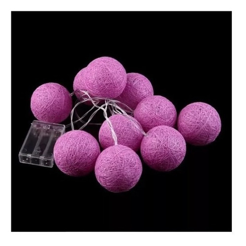 Guirnalda Esferas Cotton Balls Guía Luces Led Varios Colores