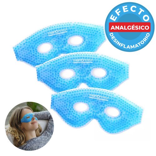  3 Pack Antifaces De Gel En Perlas Thermo Gel Pearls Color Azul Antifaz