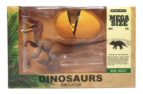Juguete Velociraptor Con Huevo Simulation Mega Size