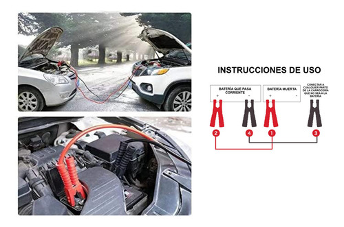 Cables Pasacorrientes Premium 4metros 2000amp 4awg
