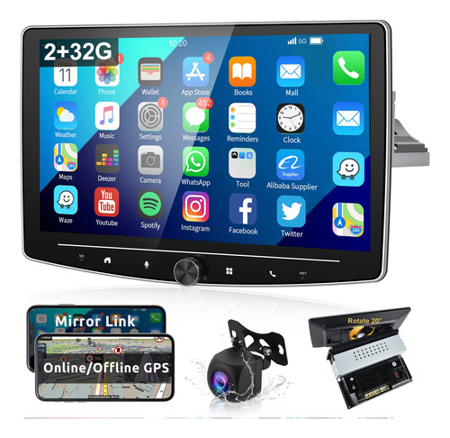 Single Din Car Stereo Giratorio Pantalla Tactil Vertical Gps