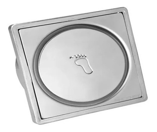 Ralo Grelha Inox+suporte 15x15 Cm Quadrado Fechamento Click