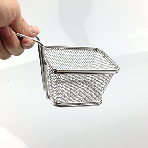 Imagen 4 de 5 de Canasta Cesta Freidora Mini De Acero Inox Chip Papas Fritas