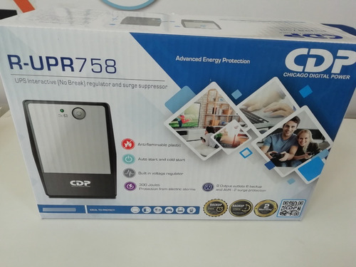 Imagen 4 de 10 de Ups Cdp Upr758 750va 375w 8 Tomas 6 Respaldo 2 Regulacion