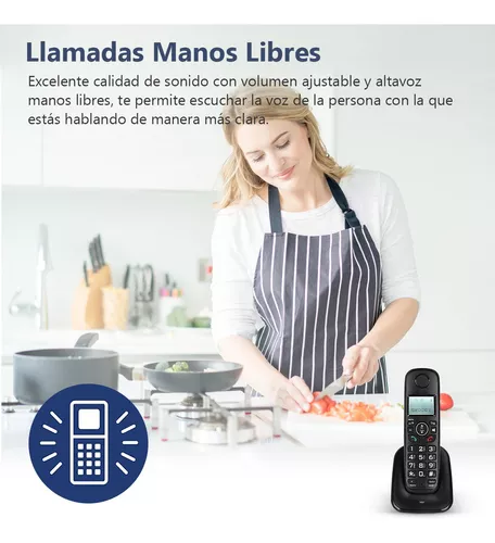 Teléfono Inalámbrico Expandible Negro De Casa Y Oficina