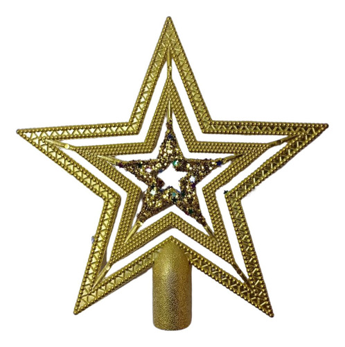 Estrela Ponteira De Arvore Plástico 18x18cm Cor:dourado