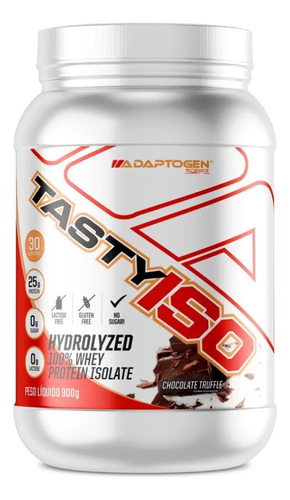 Tasty Iso Adaptogen - Whey Protein Hidrolisado Zero Lactose Sabor Chocolate Truffle 912g