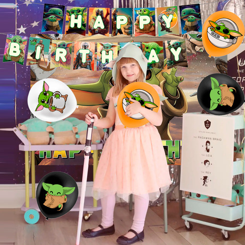 82pcs Yoda Party Birthday Party Decorations Set Plates