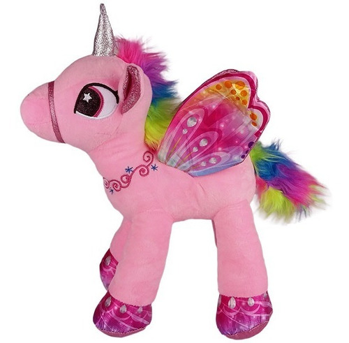 Unicórnio De Pelúcia Em Pé Rosa M 40cm Lindo!!!