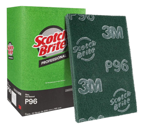 Caja Con 200 Piezas De Fibra Verde P96 Scotch Brite 