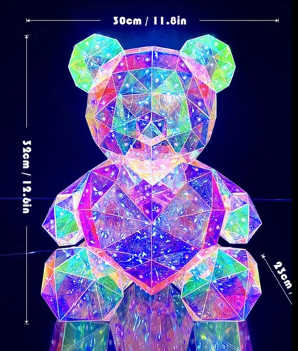 Oso Arcoiris Lámpara Luces Led (Usado)