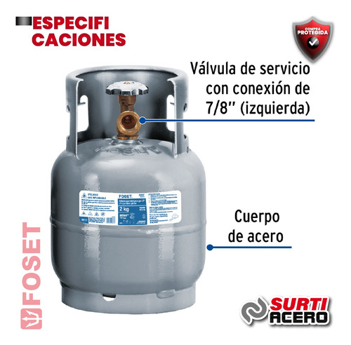 Cilindro Portátil Para Gas Lp, 4kg (9lb) Foset 45888