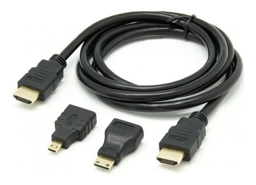 Cable Hdmi 3 En 1 Cable 1.5mt + 2 Adaptadores Micro Y Mini ®