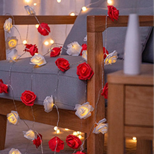 Led Rose Flower Fairy String Light Foam Rose Fairy Lights