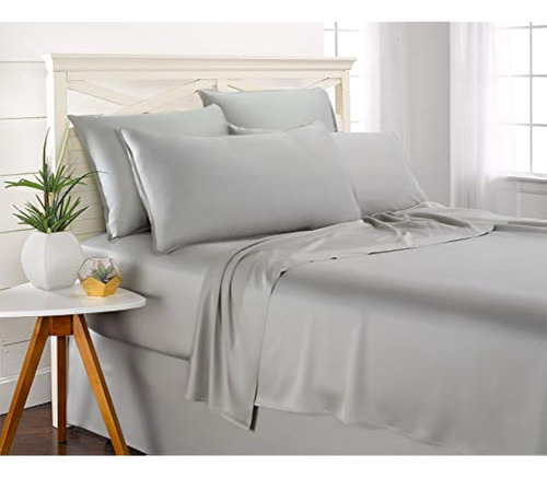 Juego De Fundas De Almohada Queen De Bambu Estilo Perla