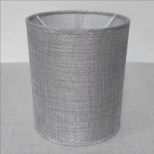 Pantalla De Lino Para Una Iluminación Elegante Redondo Gris