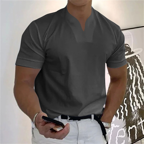 25 Camiseta Deportiva De Manga Corta Con Cuello En V For