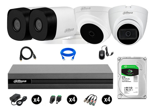 Cámaras Seguridad Kit 4 Dahua Full Hd 2tb 1 Cámara Con Audio