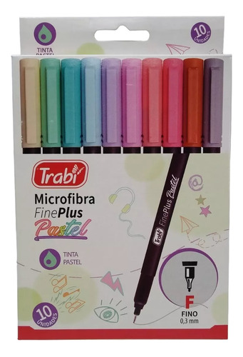 Microfibra Trabi Fine Liner Pastel Caja X 10 Unidades