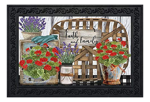 Faith And Family Farmhouse Spring Felpudo Floral Interior Ex