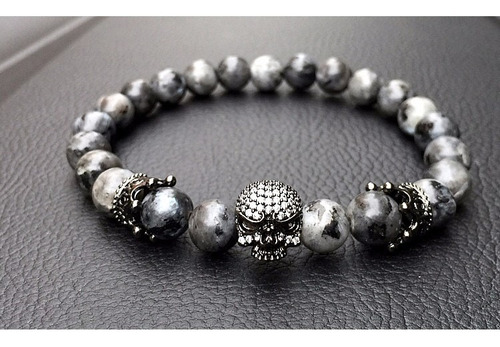 Pulsera De Hombre Caballero Corona Calavera Juvenil