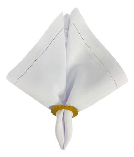 Kit 12 Guardanapos De Tecido Ponto Ajour 40x40 Mesa Posta