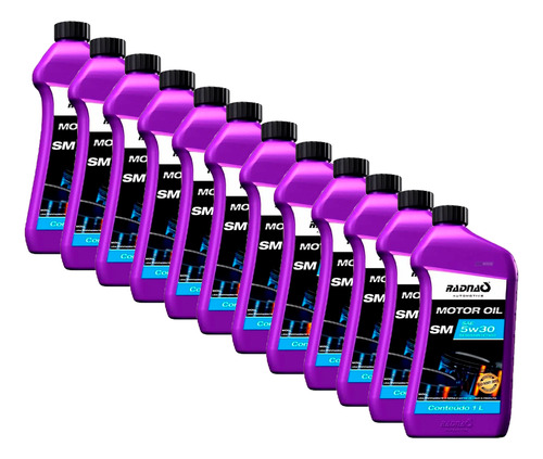 Caixa Com 12 Oleo Motor 5w30 Radnaq Sm 1l Semissintetico Gas