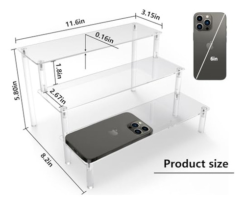 Azeam Acrylic Riser, Display Stand Display Shelf Clear Displ