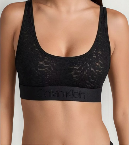 Top Negro Encaje Calvin Klein 7340 Original