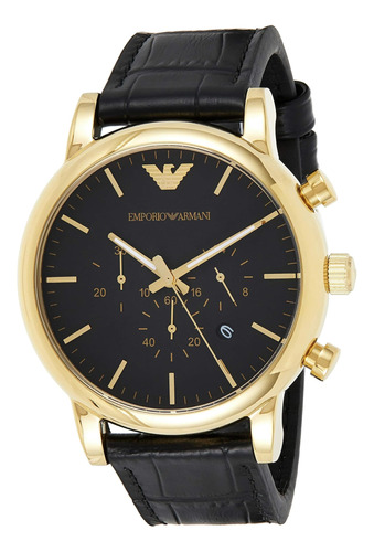 Emporio Armani Reloj Ar1917 De Cuero Negro Para Hombre