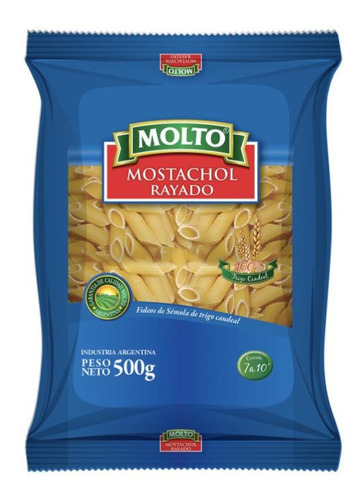 Fideos Molto Mostachol Rayado 500  Gramos