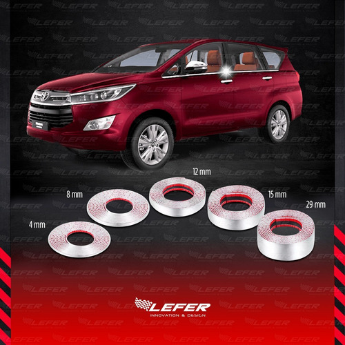 Imagen 5 de 9 de Moldura 8mm X 15 Metros Decorativa Para Autos Cromada