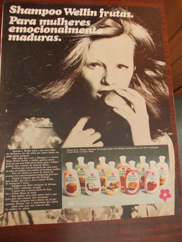 Propaganda Antiga (papel). Shampoo Wellin Frutas. Para Mul..