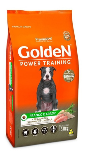 Raçao Golden Power Training Cães Adultos Frango E Arroz 15kg