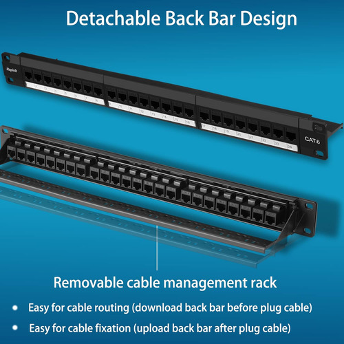 Rapink Patch Panel 24 Port Cat6 With Inline Keystone 10g ...