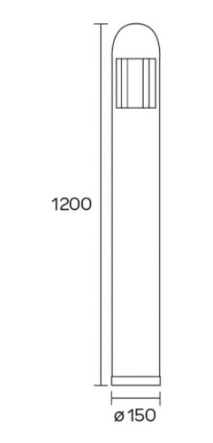 Imagen 2 de 3 de Farola Piso Negro Exterior 120cms Aluminio Mod 1200/26 Fw