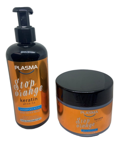 Shampoo + Mascara Azul Stop Orange Keratin Plasma 300ml
